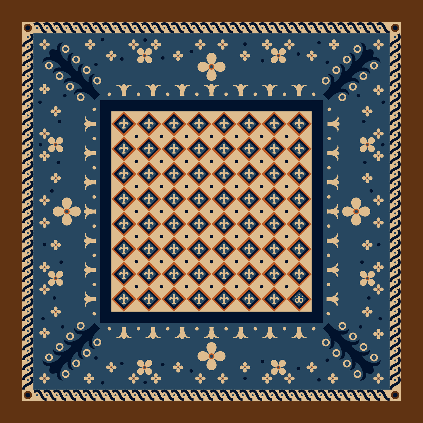 The Old Stage Copenhagen | Scarf 95x95 | 100% Silk